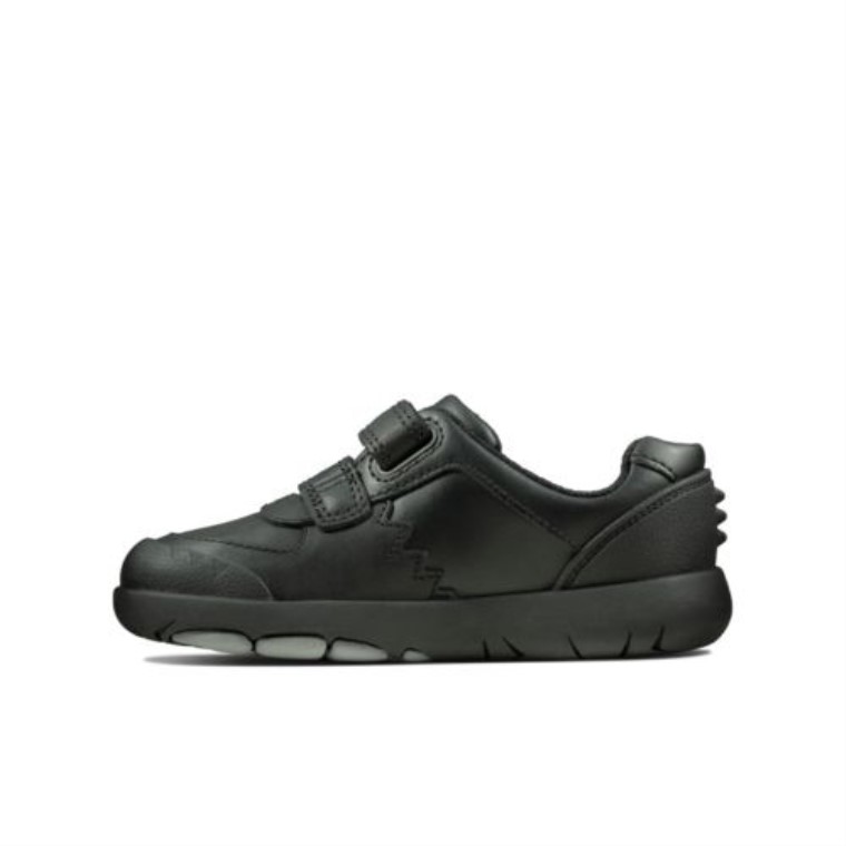 Negro Cuero Rex Pace Inf F Fit Clarks