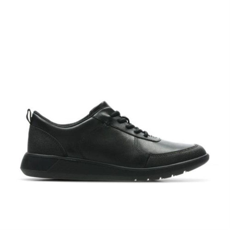 Negro Cuero Scape Street Jnr Y Fit Clarks