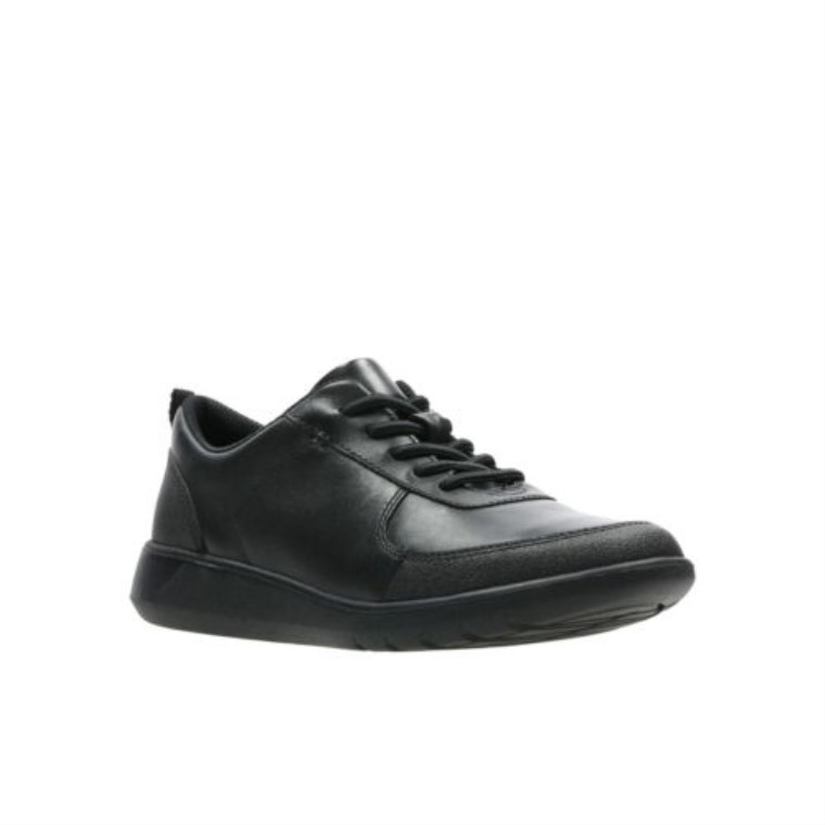Negro Cuero Scape Street Jnr Y Fit Clarks