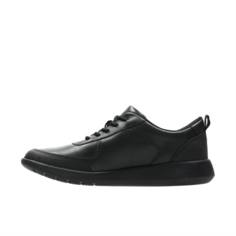 Negro Cuero Scape Street Jnr Y Fit Clarks