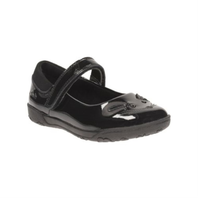 Negro Charol Nibblesbee Clarks Ajuste Previo