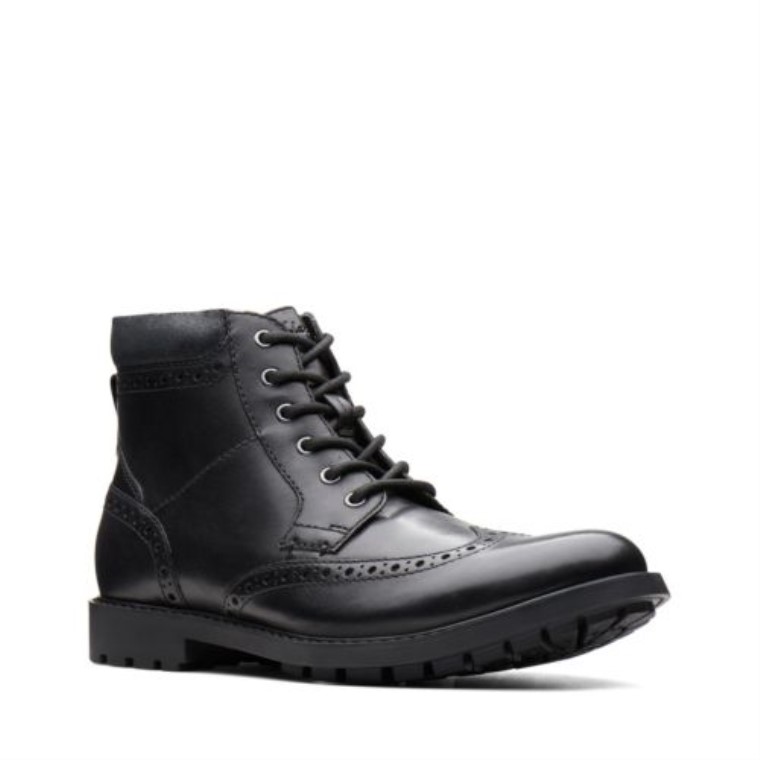 Cuero Negro Liso Clarks Curington Rise