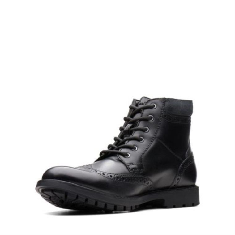 Cuero Negro Liso Clarks Curington Rise