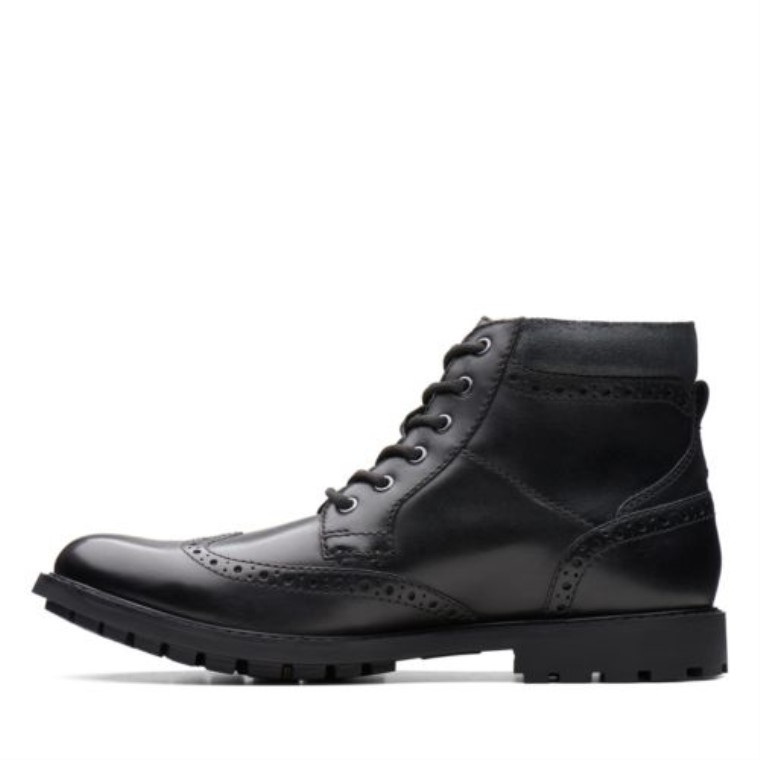 Cuero Negro Liso Clarks Curington Rise