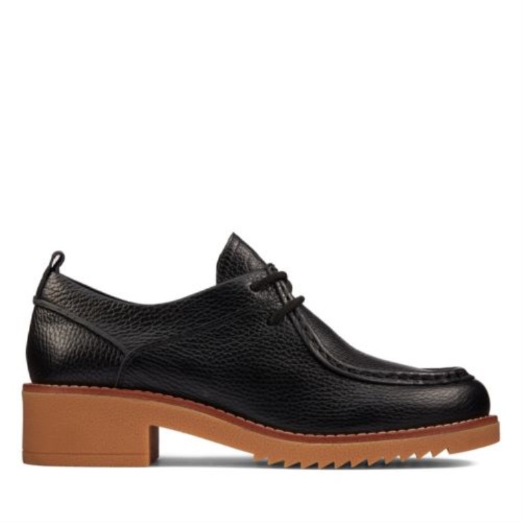 Negro Caído Clarks Eden Mid Encaje