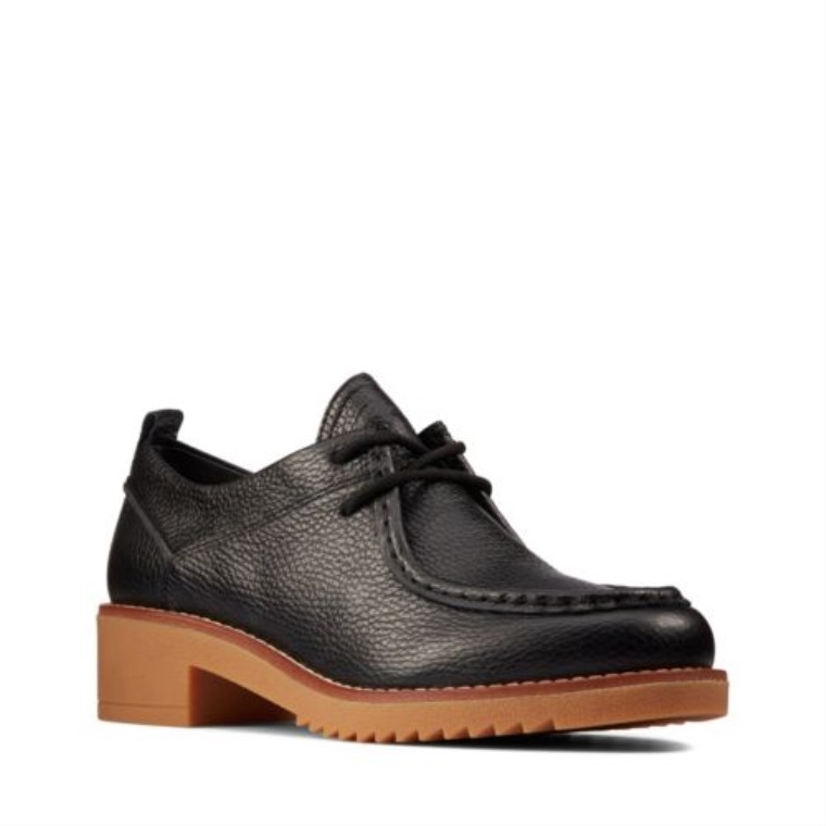Negro Caído Clarks Eden Mid Encaje