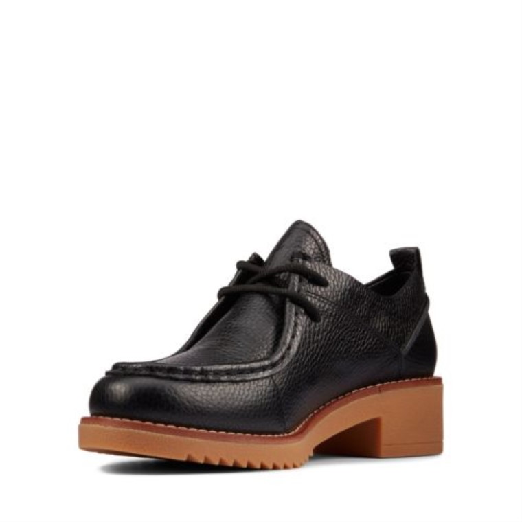 Negro Caído Clarks Eden Mid Encaje