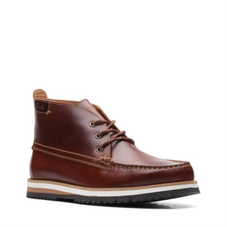 Cuero Marrón Británico Clarks Durston Mid