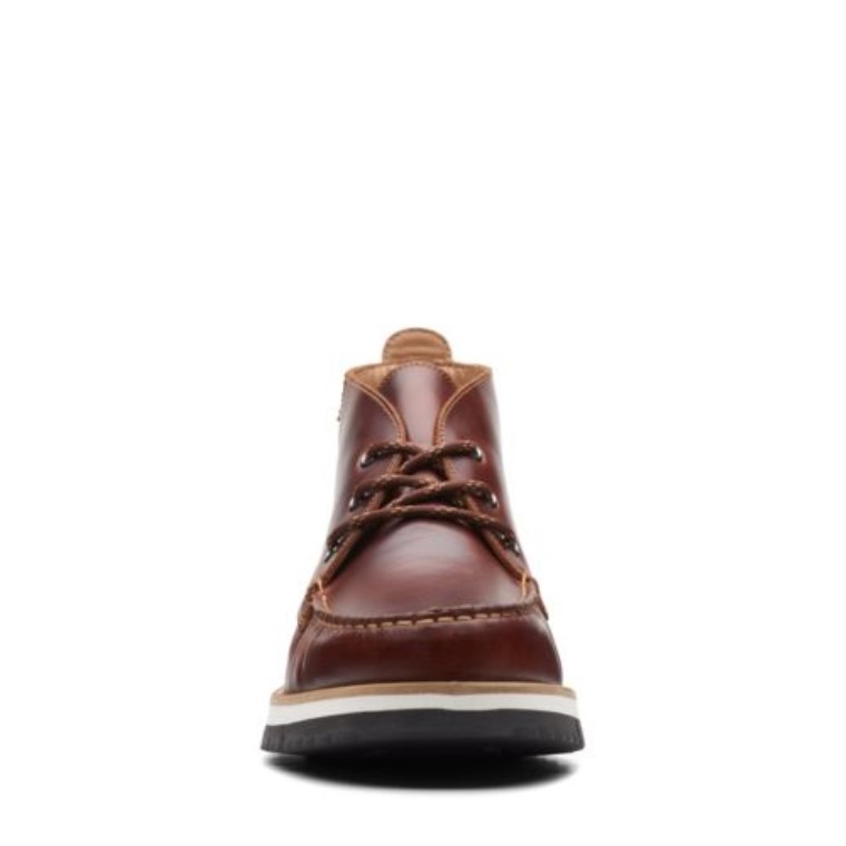 Cuero Marrón Británico Clarks Durston Mid