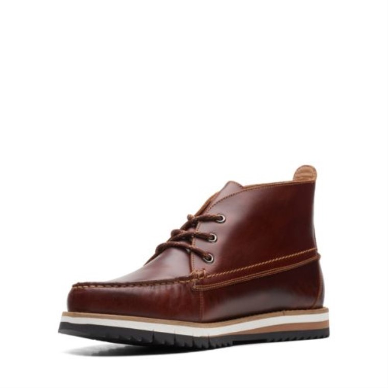 Cuero Marrón Británico Clarks Durston Mid