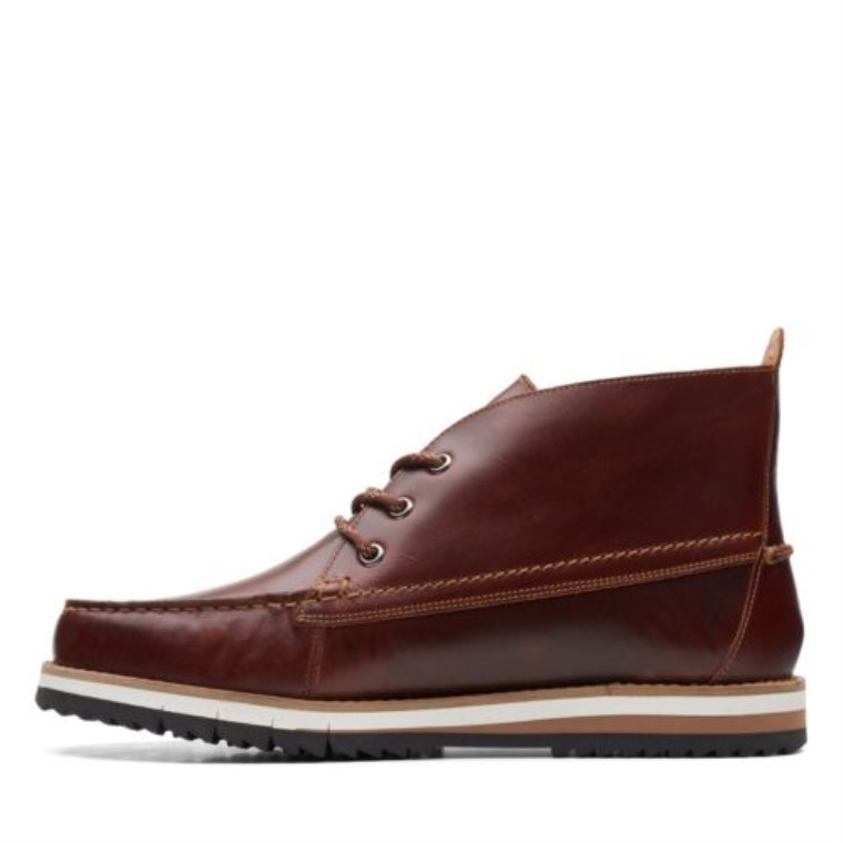 Cuero Marrón Británico Clarks Durston Mid