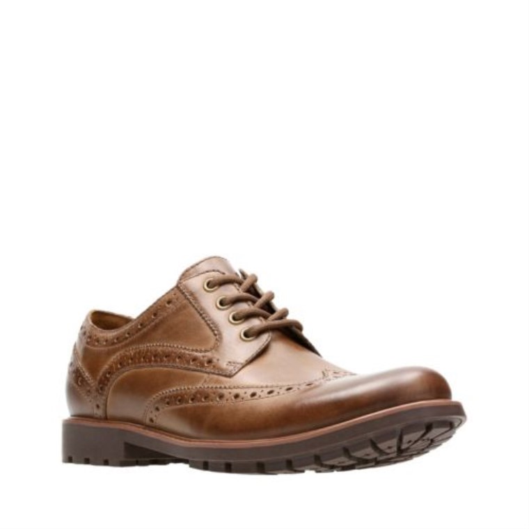 Ala Clarks Curington De Cuero Marrón