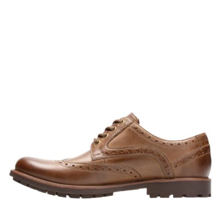 Ala Clarks Curington De Cuero Marrón