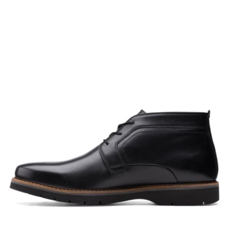 Clarks Bayhill Mid Cuero Liso Negro