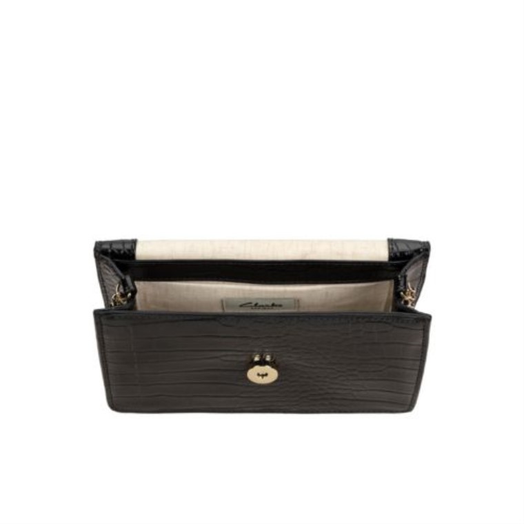 Clarks Croc Treen Negro Bajo