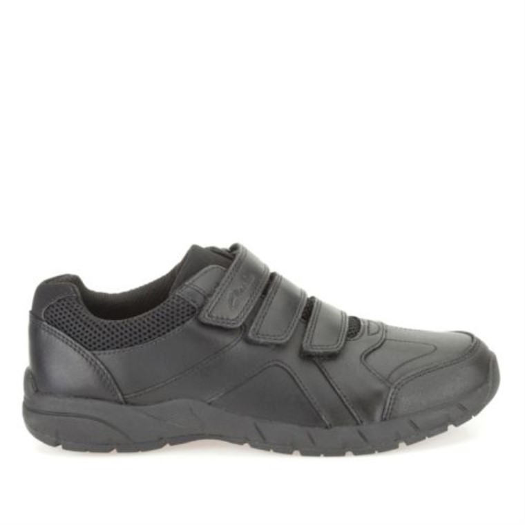 Clarks Cuero Negro Aire Aprender Inf G Ajuste
