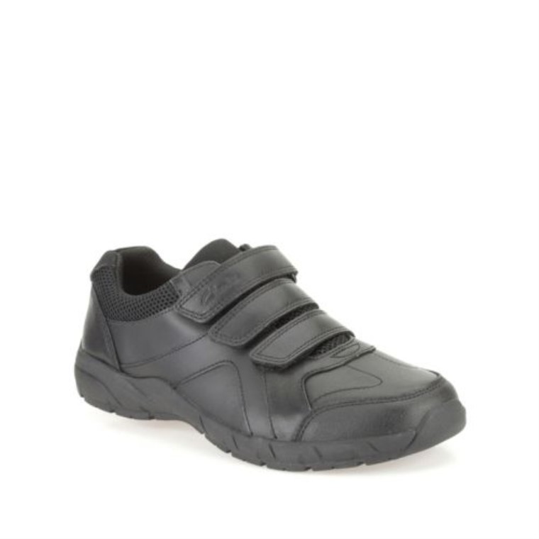 Clarks Cuero Negro Aire Aprender Inf G Ajuste