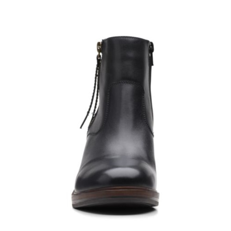 Clarks Cuero Negro Clarkdale2 Cremallera