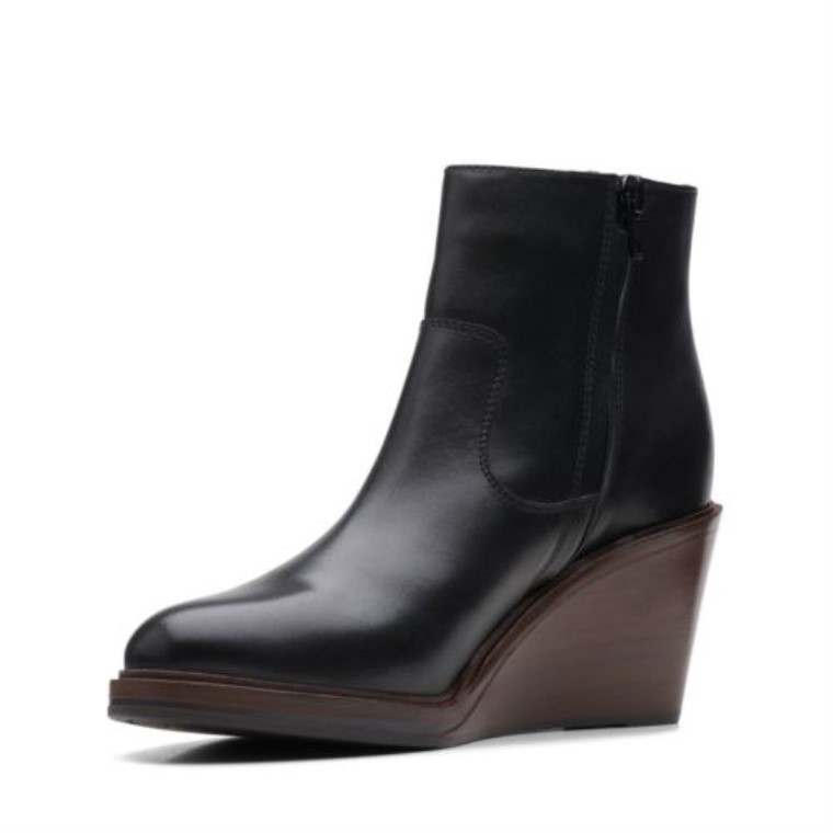 Clarks Cuero Negro Clarkdale2 Cremallera