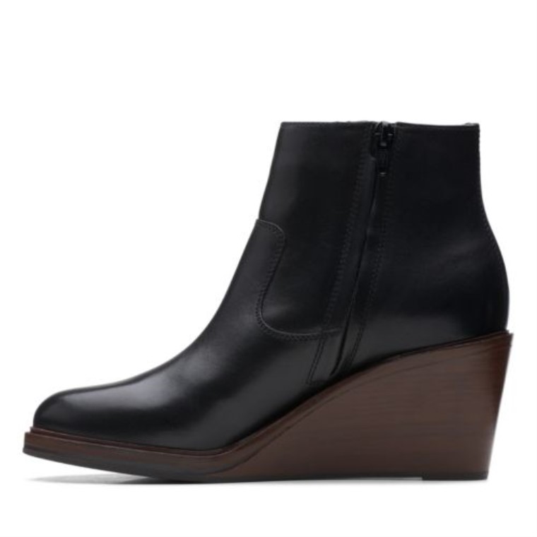 Clarks Cuero Negro Clarkdale2 Cremallera