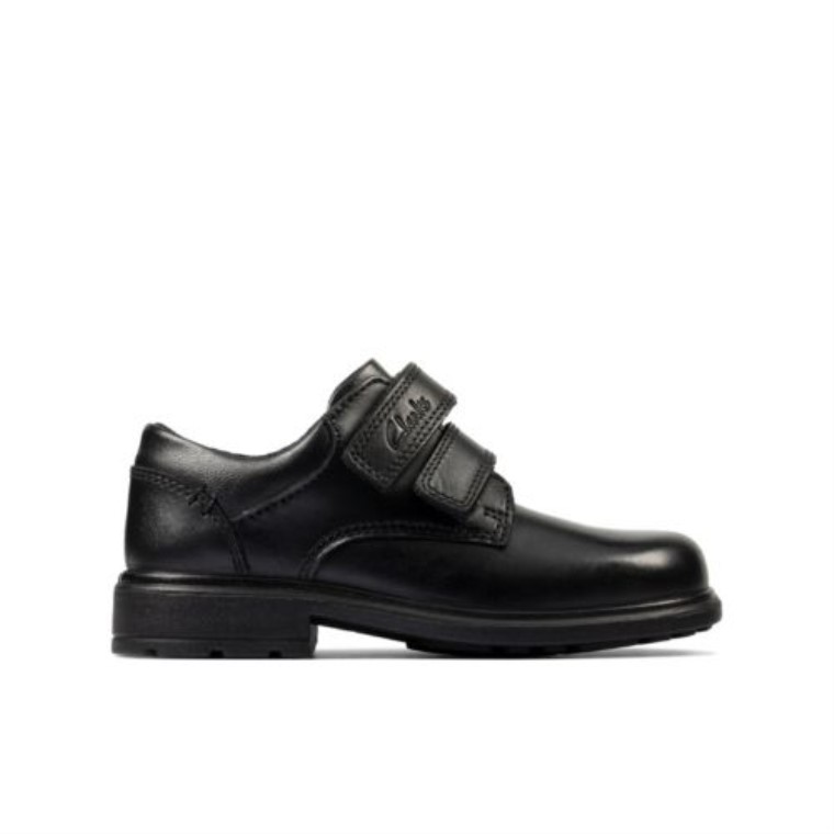 Clarks Cuero Negro Remi Pace Inf Ajuste F