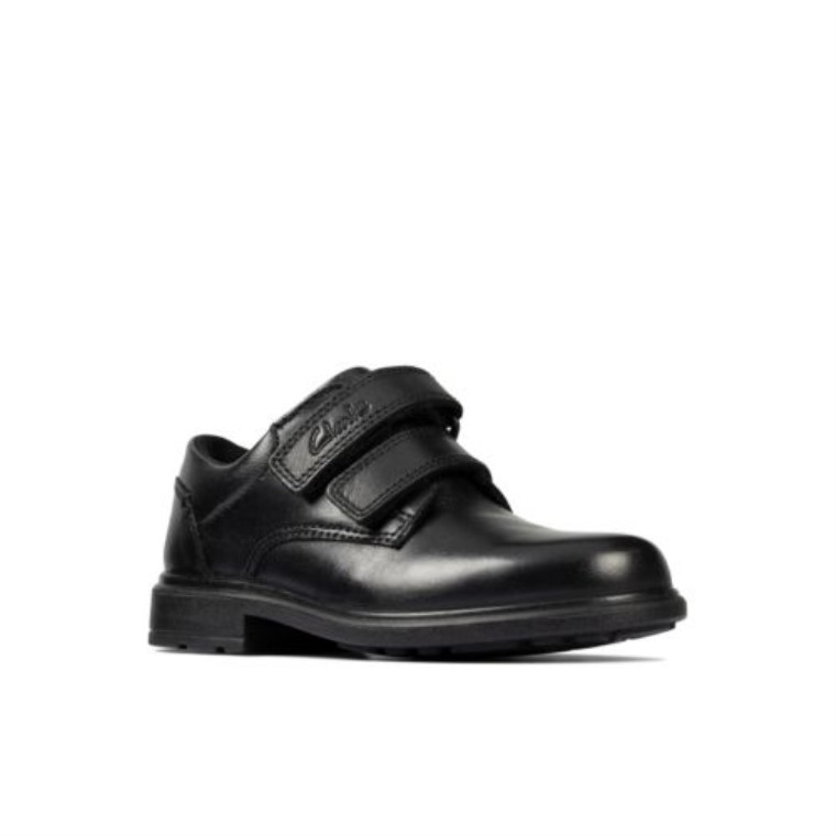 Clarks Cuero Negro Remi Pace Inf Ajuste F