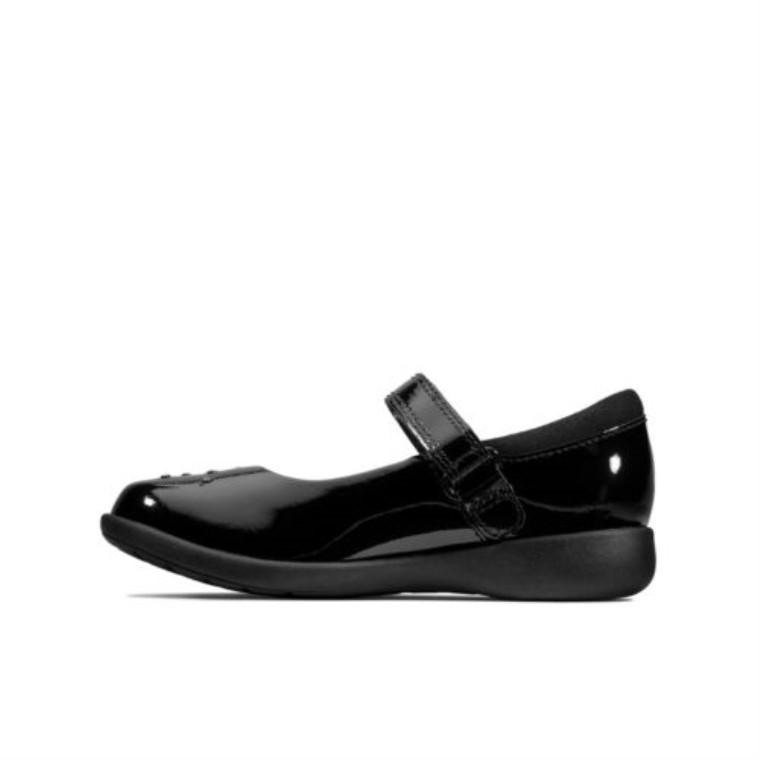 Clarks Negro Charol Etch Chispa Inf F Ajuste