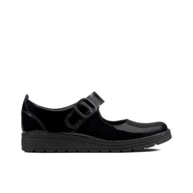 Clarks Negro Charol Mendip Puntada Inf F Ajuste