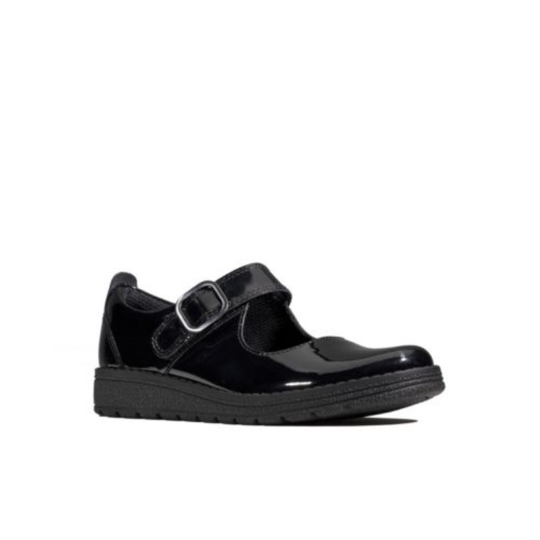 Clarks Negro Charol Mendip Puntada Inf F Ajuste