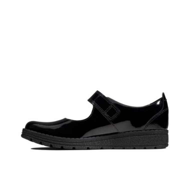 Clarks Negro Charol Mendip Puntada Inf F Ajuste