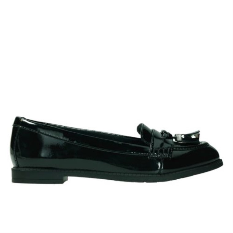 Premio Preppy De Patente Negra Clarks Jnr- F Fit