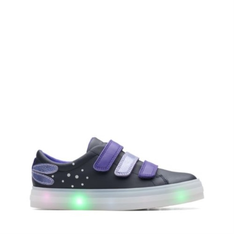 Clarks Blue Combi Flare Fly Inf F Fit