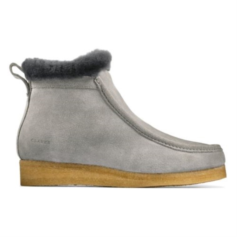 Clarks Azul Gris Gamuza Wallabee Escarcha