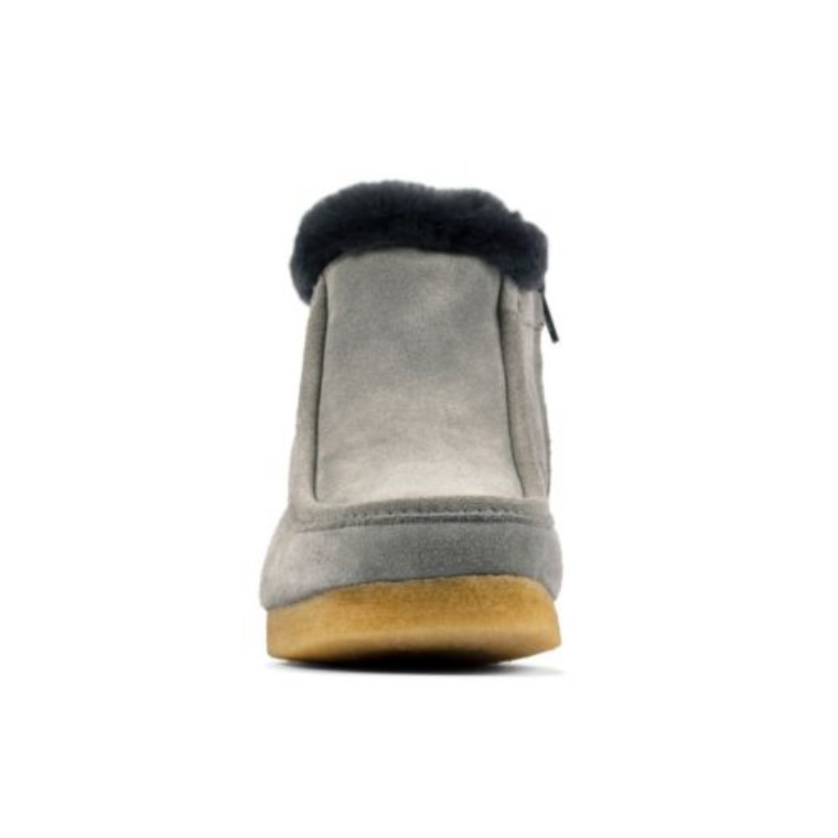 Clarks Azul Gris Gamuza Wallabee Escarcha
