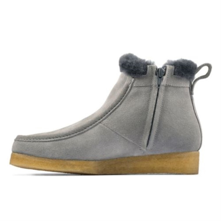 Clarks Azul Gris Gamuza Wallabee Escarcha