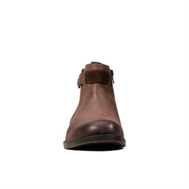 Clarks Brocton Cremallera Marrón Cuero
