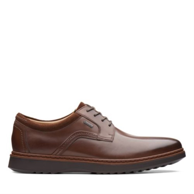 Cuero Marrón Clarks Un Geo Lace Gtx
