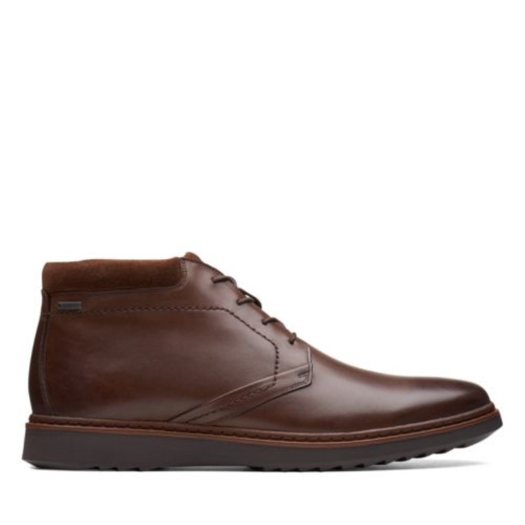 Cuero Marrón Clarks Un Geo Mid Gtx