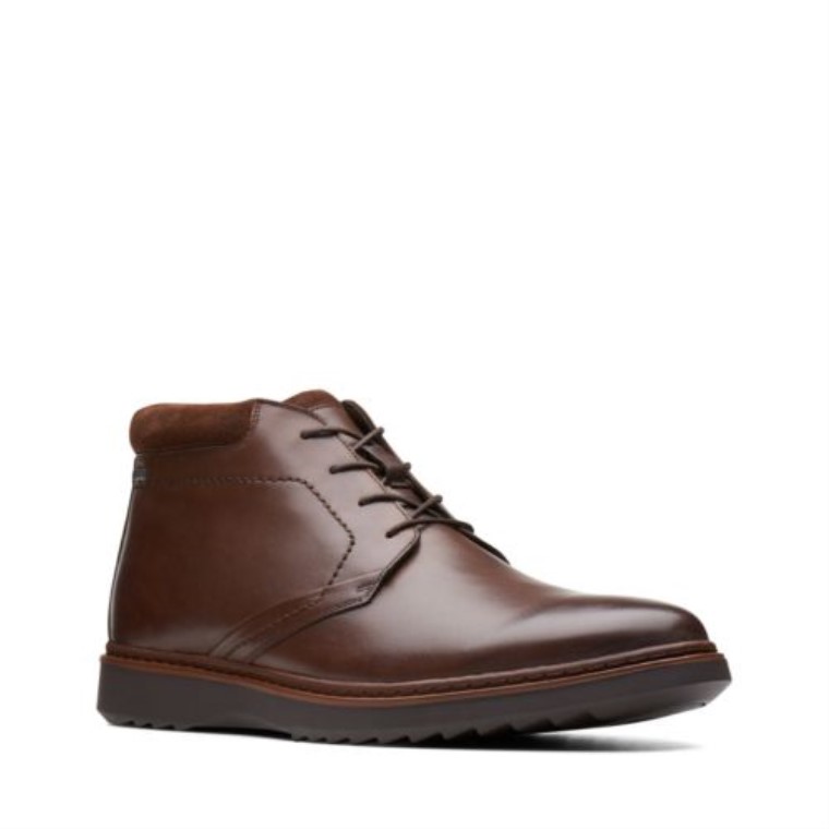 Cuero Marrón Clarks Un Geo Mid Gtx