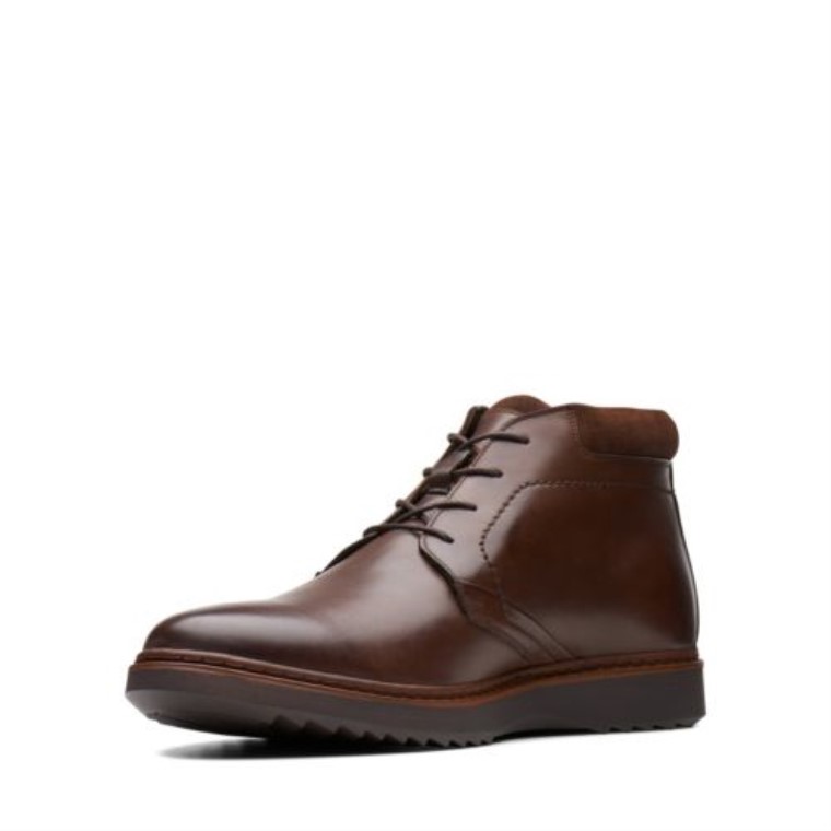 Cuero Marrón Clarks Un Geo Mid Gtx