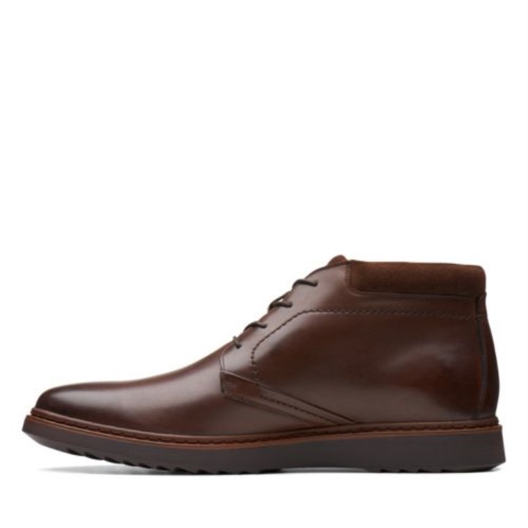 Cuero Marrón Clarks Un Geo Mid Gtx