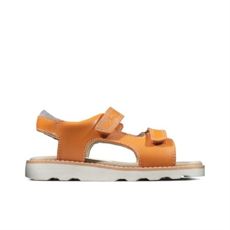 Clarks Cuero Naranja Quemado Corona Raíz Jnr G Ajuste