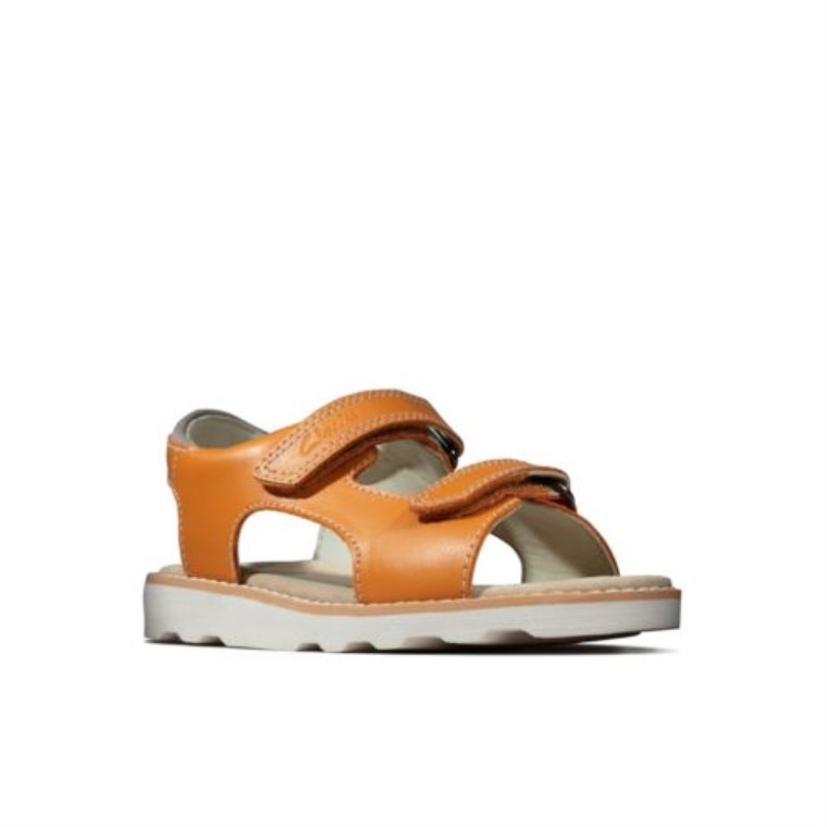 Clarks Cuero Naranja Quemado Corona Raíz Jnr G Ajuste