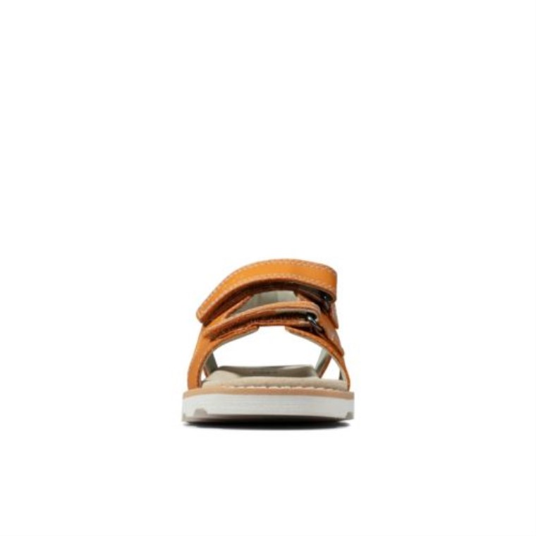 Clarks Cuero Naranja Quemado Corona Raíz Jnr G Ajuste