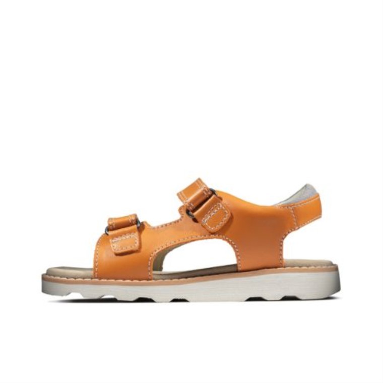 Clarks Cuero Naranja Quemado Corona Raíz Jnr G Ajuste