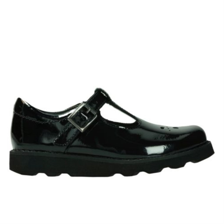 Clarks Corona Deseo Inf F Fit Charol Negro