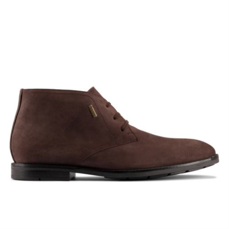 Clarks Nubuck Marrón Oscuro Ronnie Lo Gtx