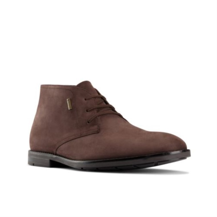 Clarks Nubuck Marrón Oscuro Ronnie Lo Gtx