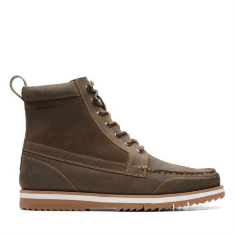 Clarks Cuero Oliva Oscuro Durston Hola