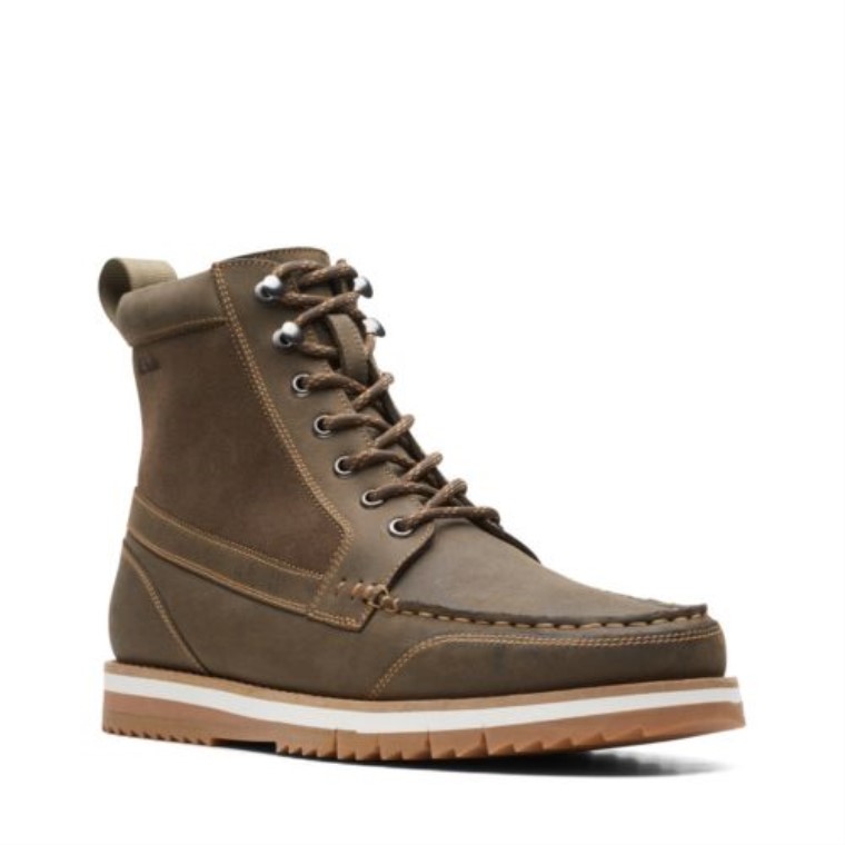 Clarks Cuero Oliva Oscuro Durston Hola